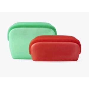 Reusable Silicone Bag Set (set of 2) Norwex red and green